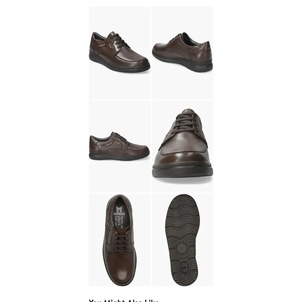 Mephisto Arthus Mens 13 Brown Leather Waterproof Moc Toe Walking Shoes NWOT